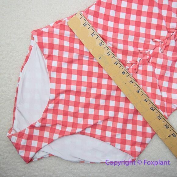 NEW Onia Raquel Barbiecore pink gingham check raquel one piece swimsuit, size M‎ - Picture 6 of 16